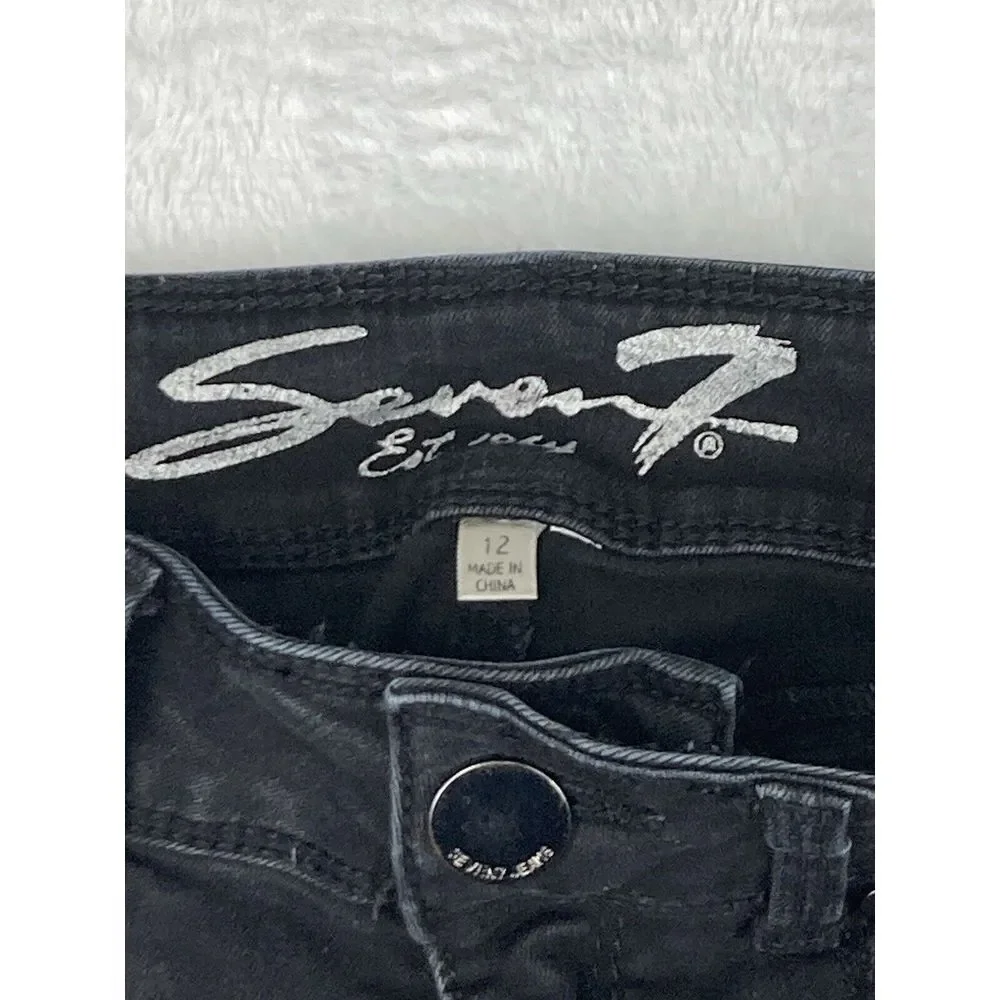 Seven‎ 7 Womens Mid Rise Black Legging Jeans Size 12